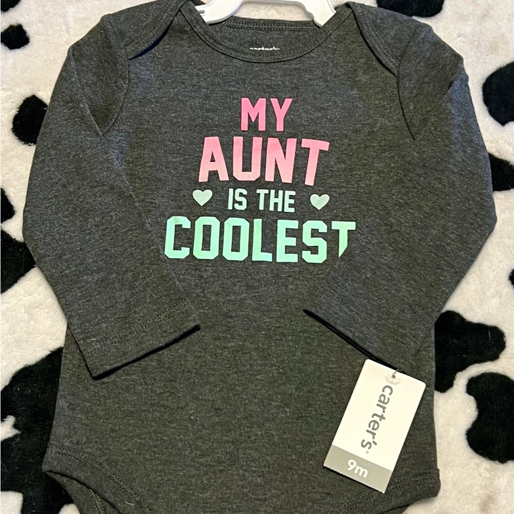 Carter’s coolest aunt 3/4 sleeve Onesie